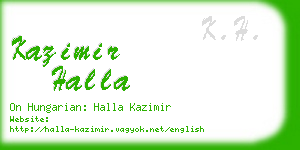kazimir halla business card